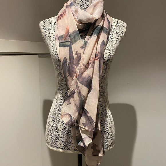 Accessories - 3 for 40 dusty rose feather scarf